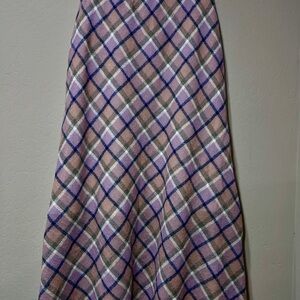 NWT CP Shades Tanya Skirt Wool Maxi Pink Plaid